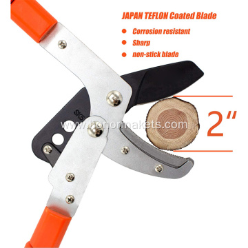 Isunpro Retractable anvil clamp tree trimmer with compound function 5.08 cm clean cutting capacity vineyard pruning shears